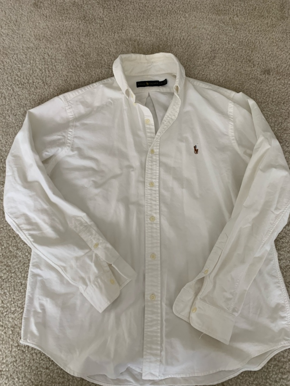Ralph Lauren White Oxford Long-Sleeve Button-Down Shirt